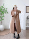 Button Down Double Breasted Long Trench Coat